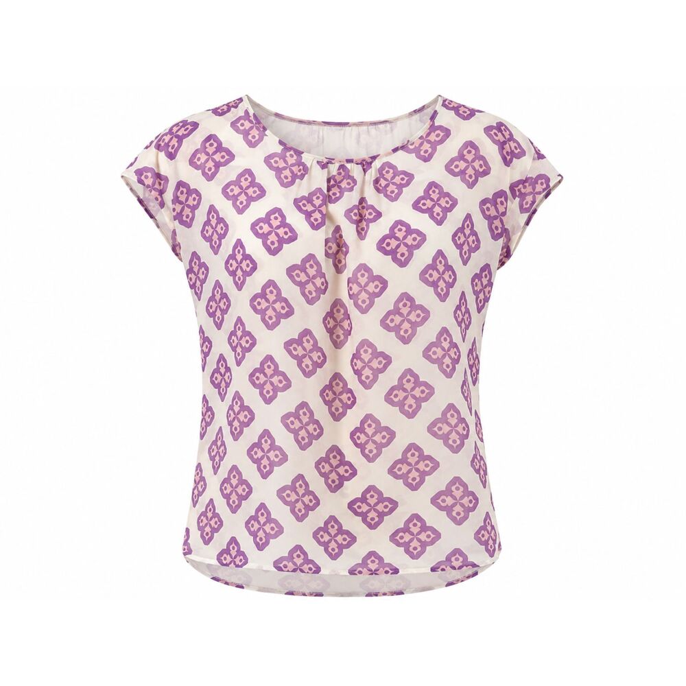 Daniel Rainn Purple Pink Geometric Sheer Blouse Women's Large - Picture 4 of 4